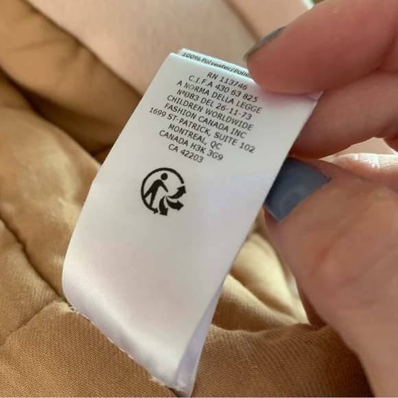 Chloé Virgin Wool Baby Pink Faux Fur Hooded Coat Girls Insulated Gold Chloe Cute - Picture 15 of 15